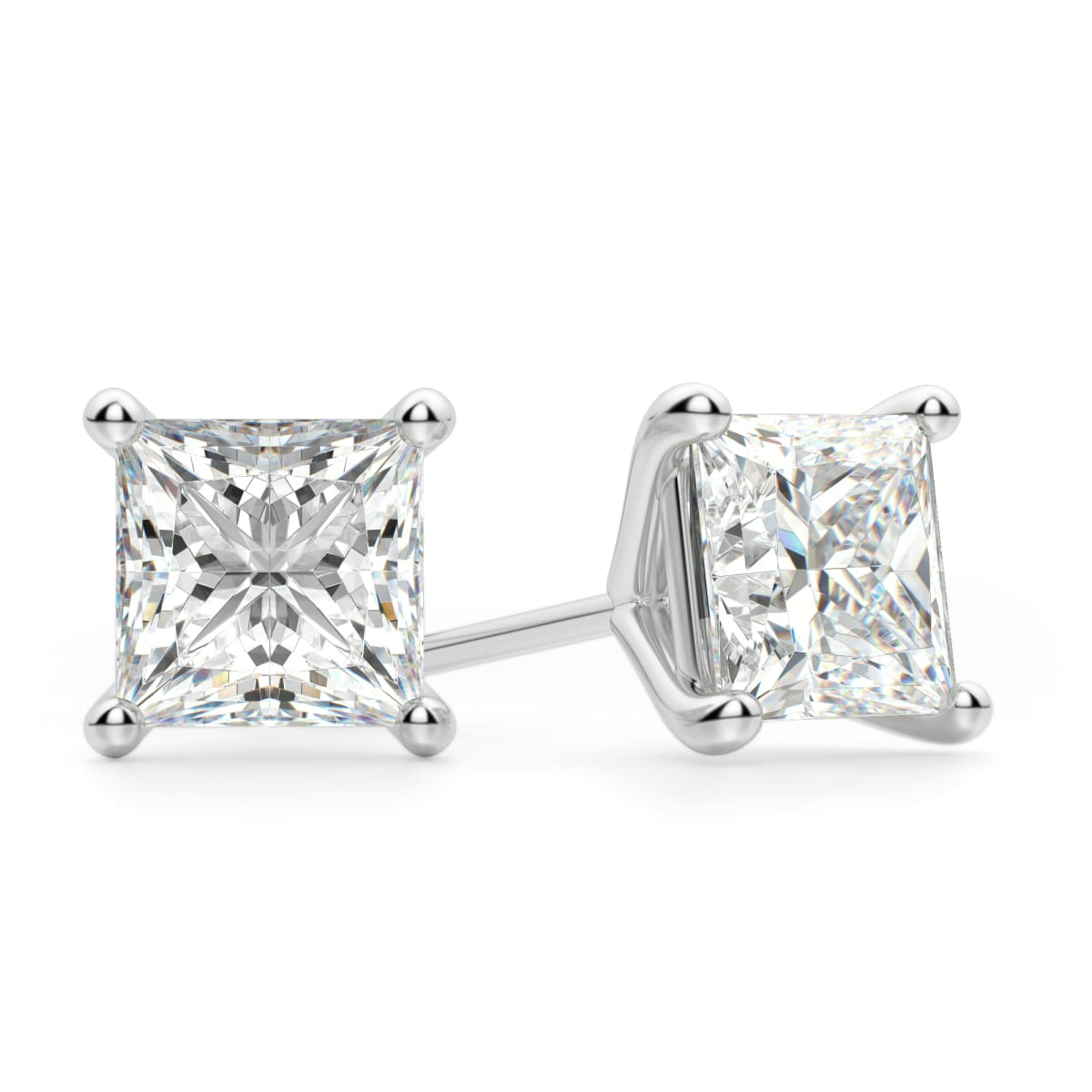 Pendientes de Botón Princesa 1.50 Quilates Tension Back Martini Set Diamante de Laboratorio Oro Blanco 585 (14K)