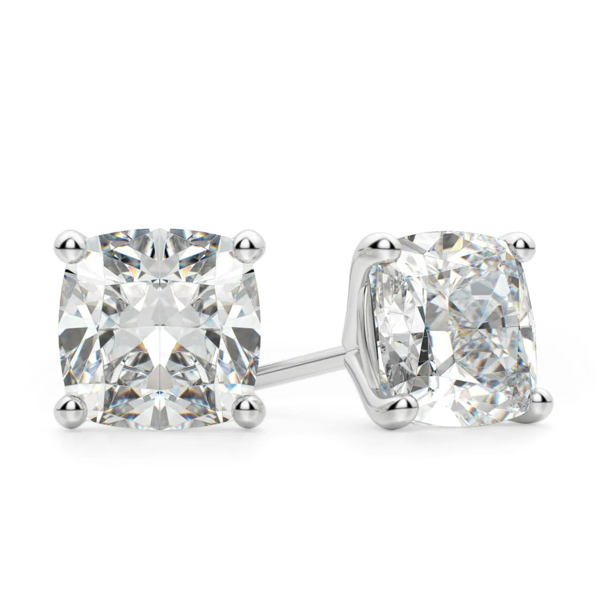 Pendientes de Botón Cojín 0.50 Quilates Tension Back Martini Set Diamante de Laboratorio Oro Blanco 585 (14K) (White)
