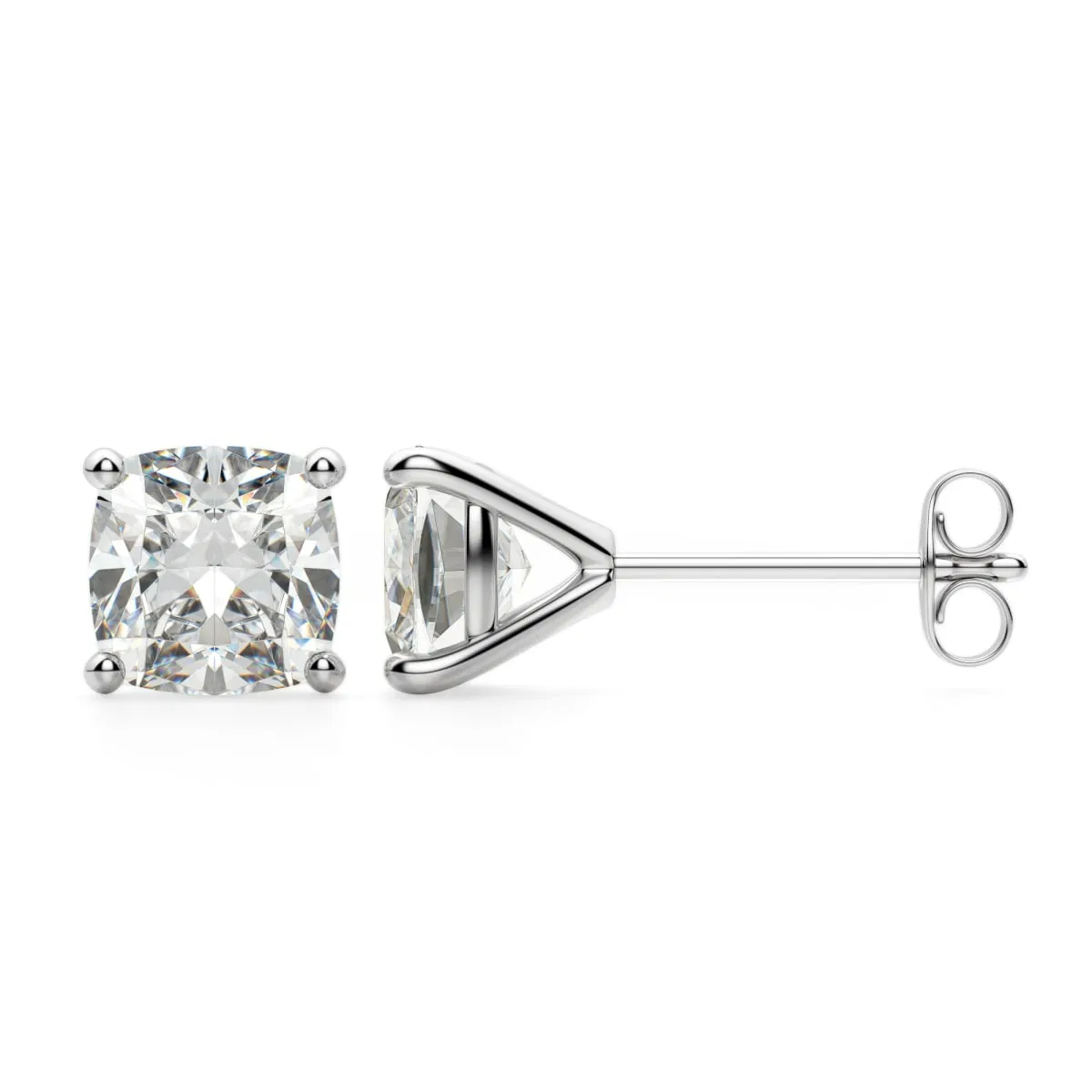 Pendientes de Botón Cojín 0.50 Quilates Tension Back Martini Set Diamante de Laboratorio Oro Blanco 585 (14K) (White) — Foto 2 de 2