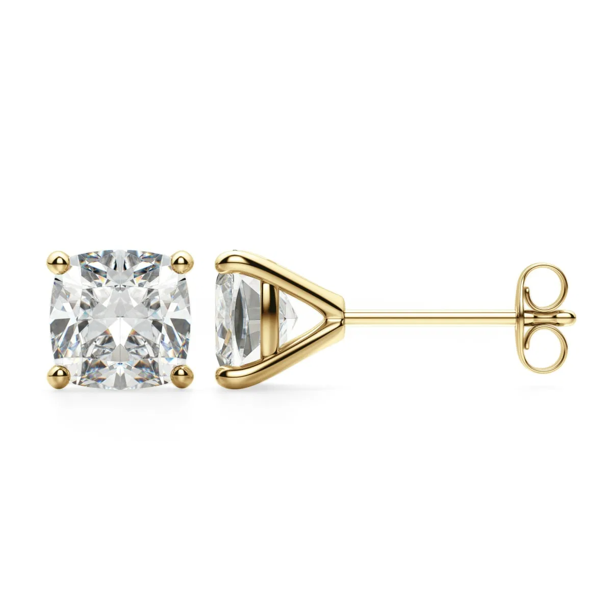 Pendientes de Botón Cojín 3.50 Quilates Tension Back Martini Set Diamante de Laboratorio Oro Amarillo 585 (14K) (Yellow) — Foto 2 de 2