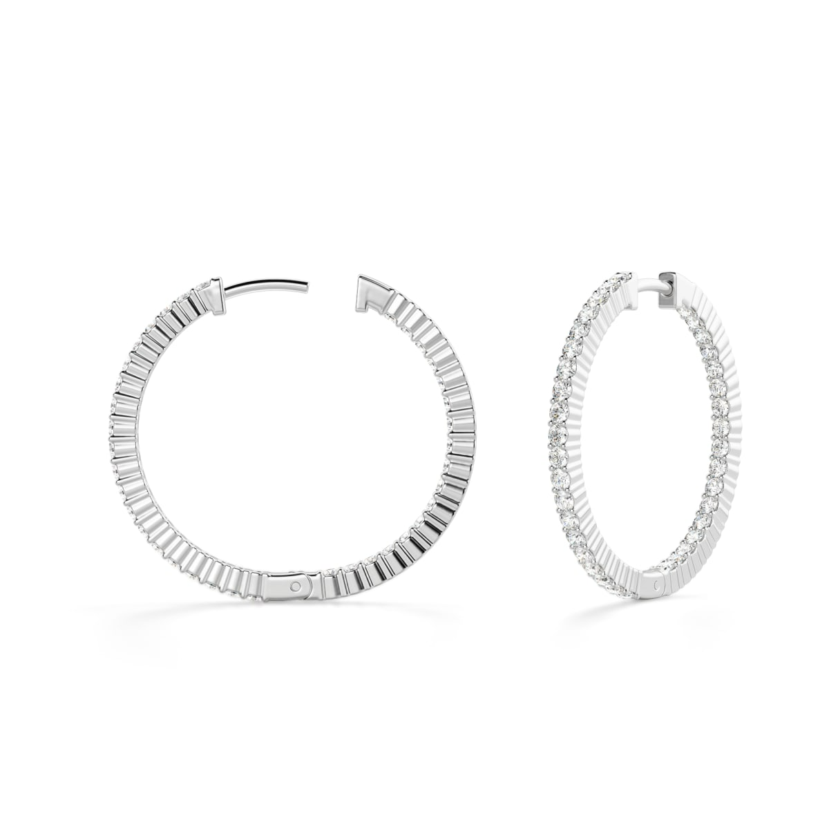 Pendientes de aro Inside Out Prong 2.00 ct Diamante cultivado en laboratorio (White) — Foto 2 de 2