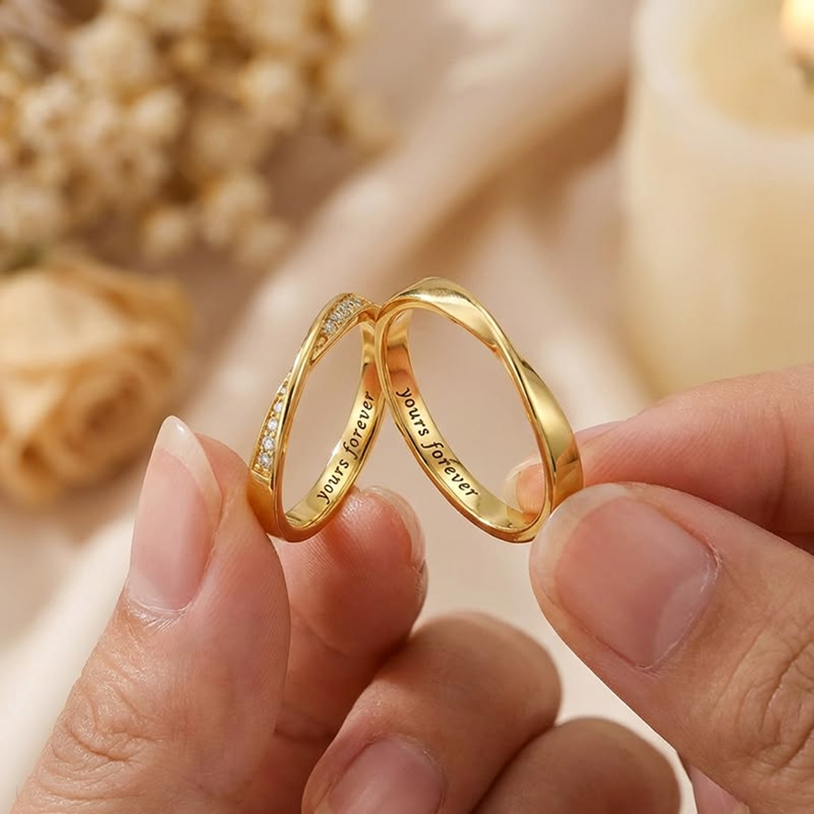 Grabados de anillos románticos