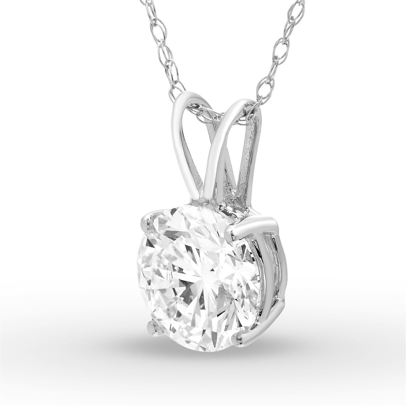 Colgante Solitario Redondo 1.25 ct Diamante de Laboratorio Oro Blanco 585 (14K) (White) — Foto 2 de 2