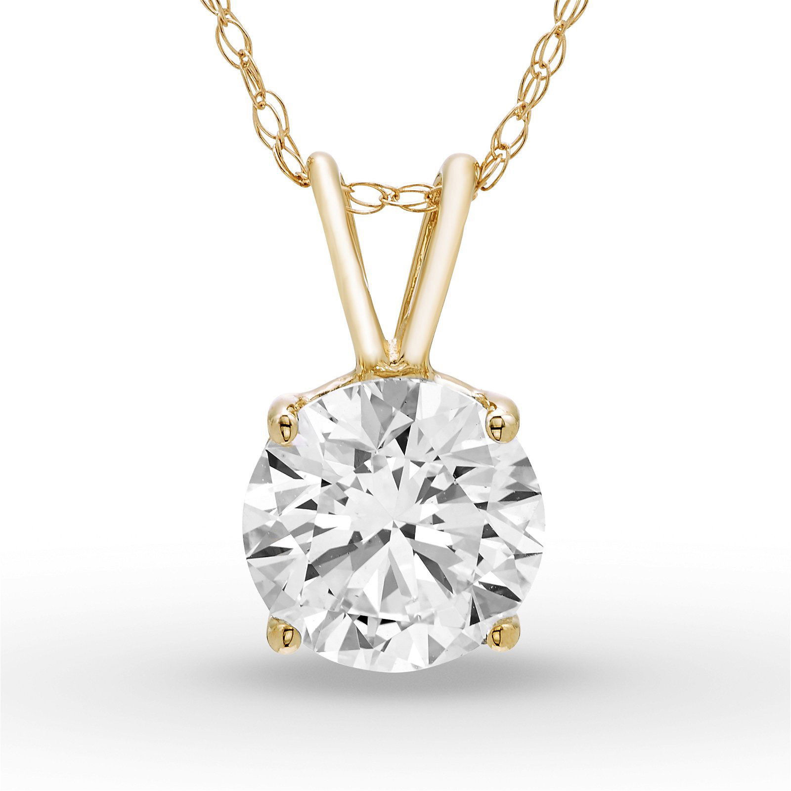 Colgante Solitario Redondo 1.25 ct Diamante de Laboratorio Oro Amarillo 585 (14K) (Yellow)