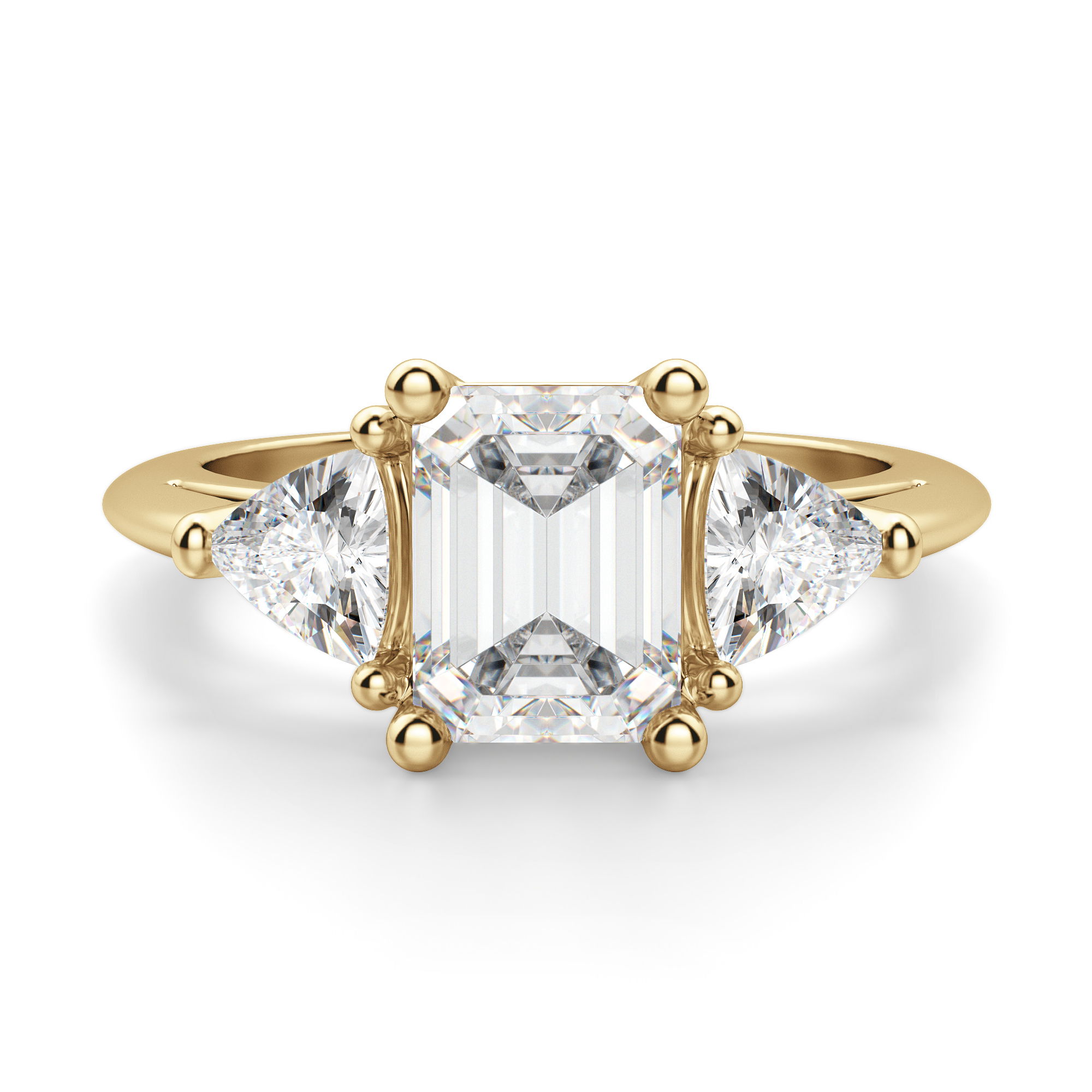 Anillo de Compromiso Esmeralda 1.00 ct Timeless Diamante Natural Oro Amarillo 585 (14K) (Yellow)