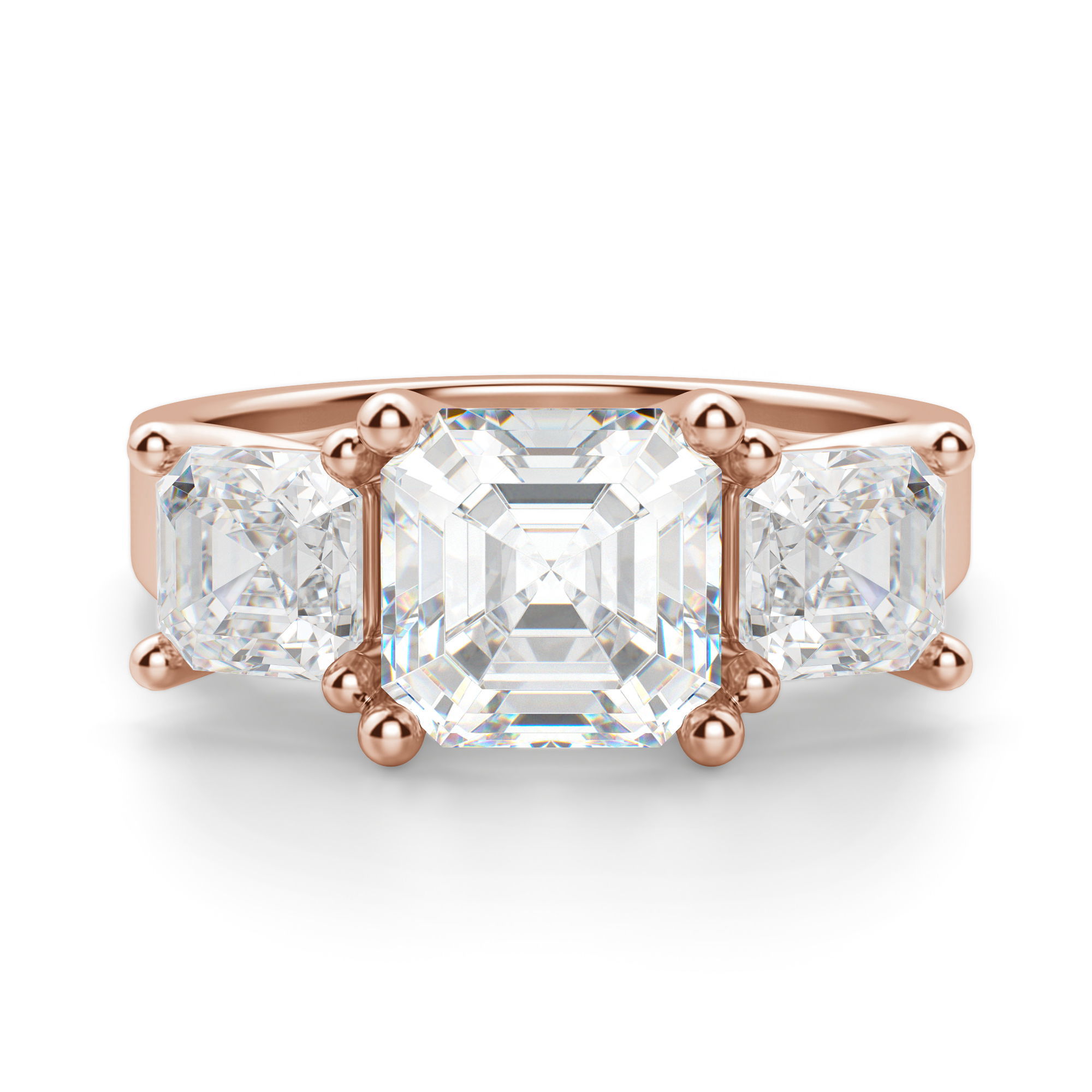 Anillo de Compromiso Allure Asscher 2.50 ct Diamante Natural Oro Rosa 750 (18K) (Rose)