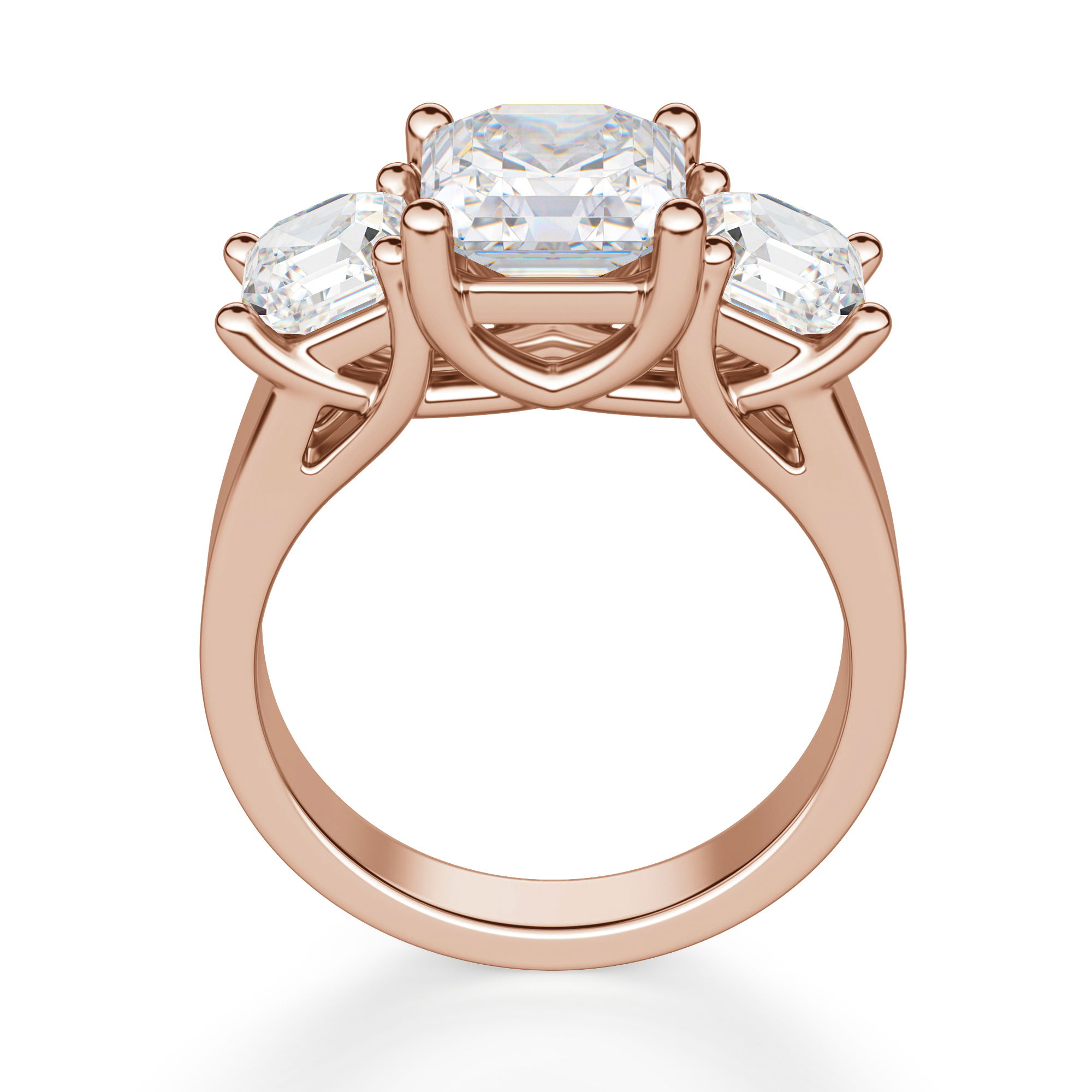 Anillo de Compromiso Allure Asscher 2.50 ct Diamante Natural Oro Rosa 750 (18K) (Rose) — Foto 2 de 2