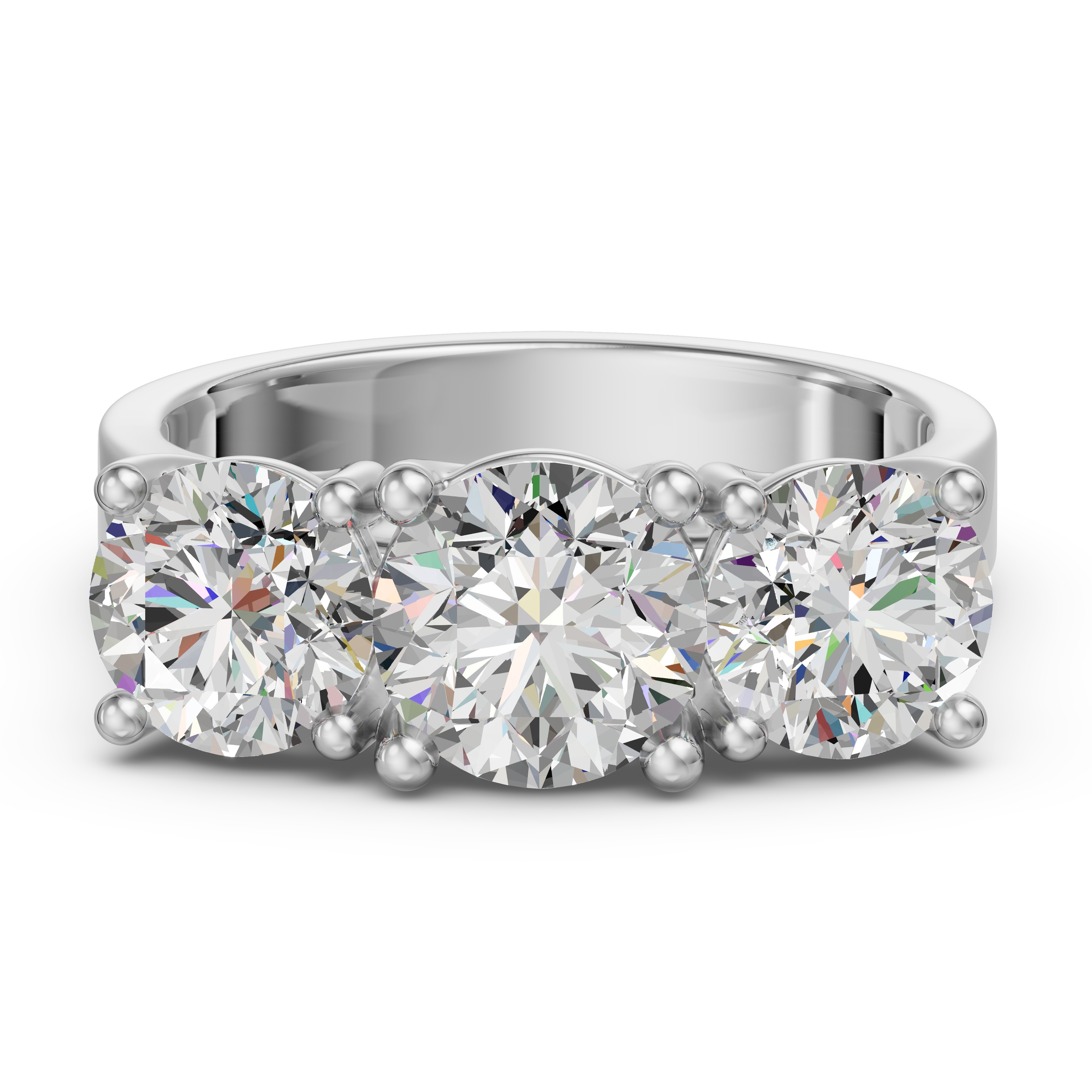 Anillo de Compromiso Open Arms Corte Redondo 1.00 ct Diamante Natural Oro Blanco 750 (18K) (White)