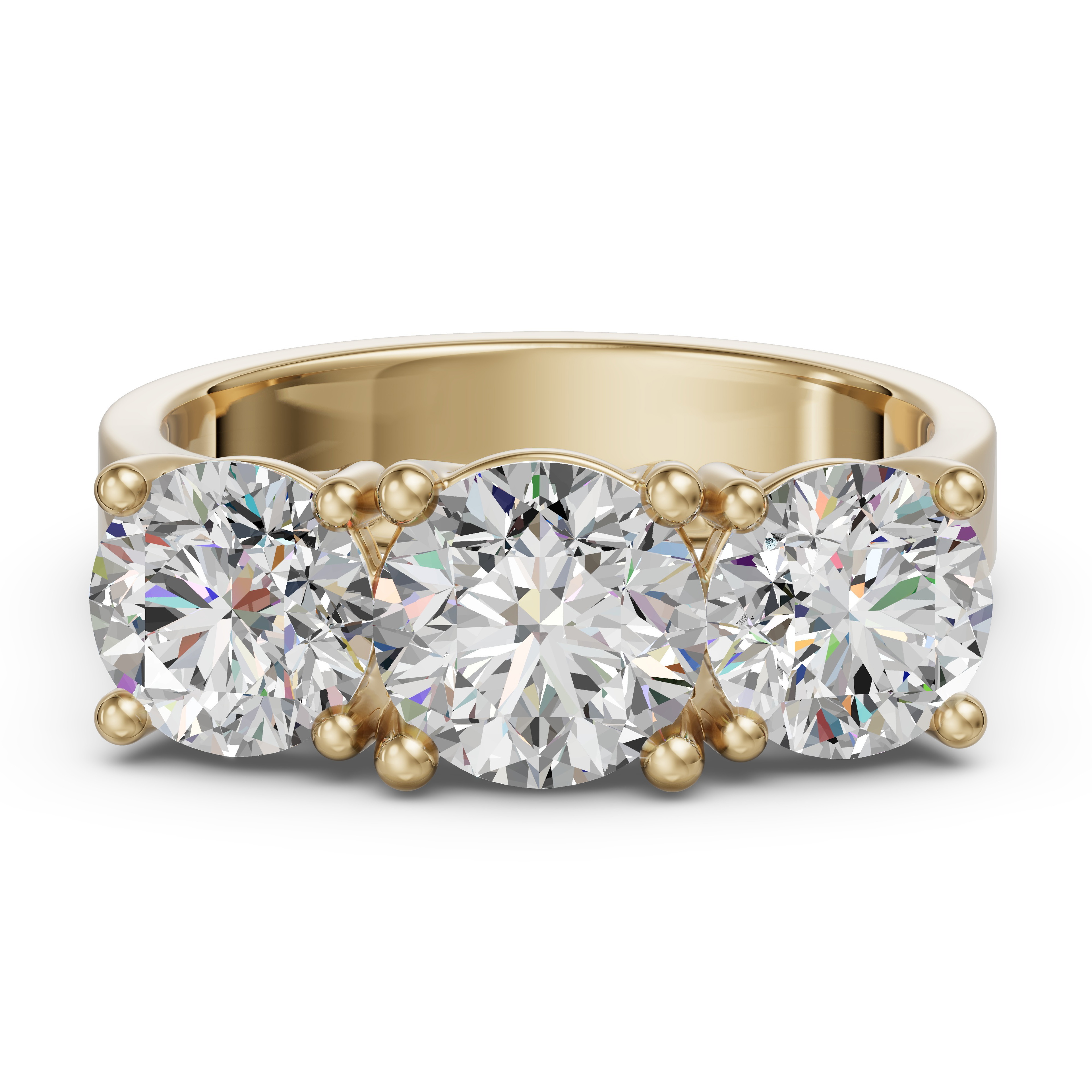 Anillo de Compromiso Open Arms Corte Redondo 1.00 ct Diamante Natural Oro Amarillo 750 (18K) (Yellow)