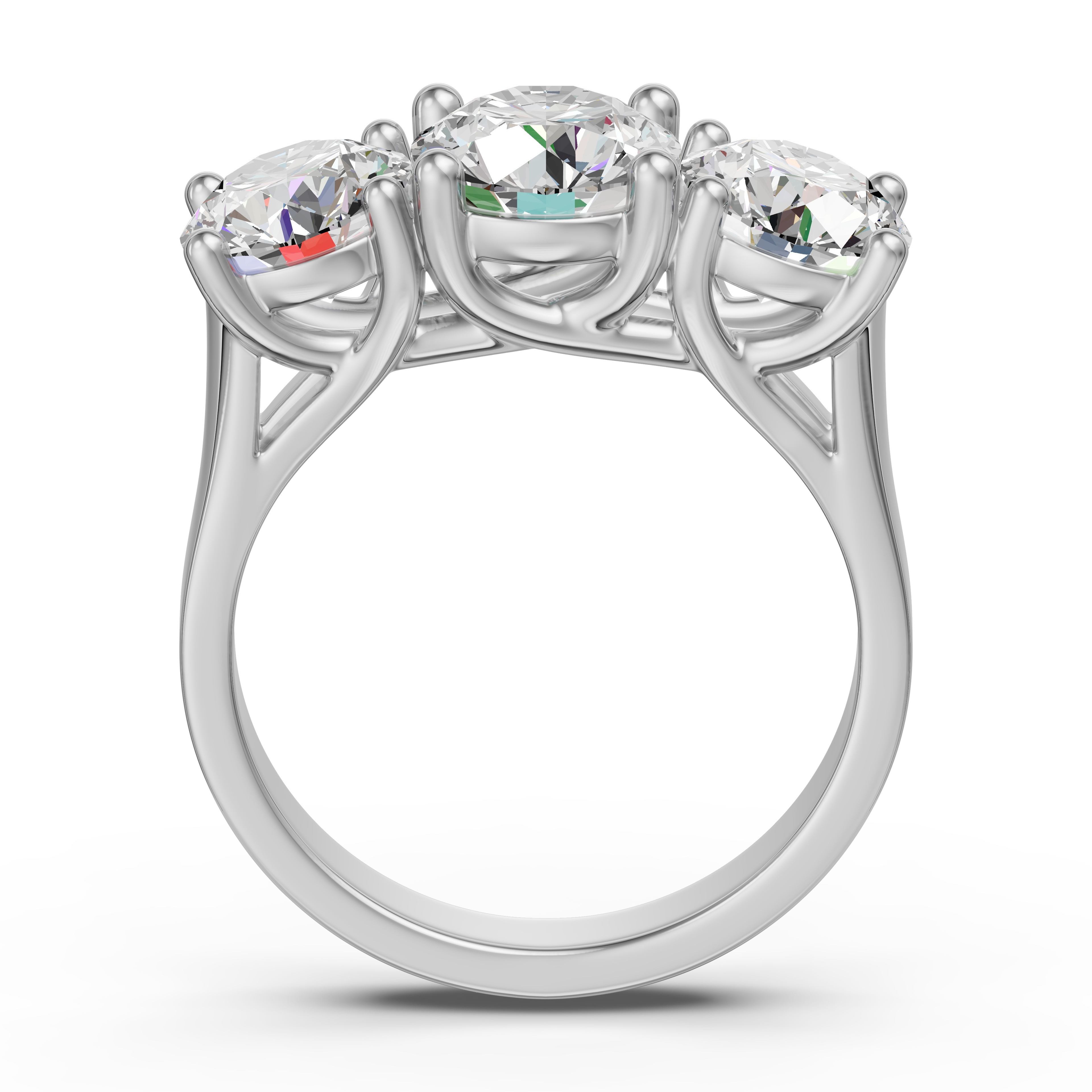 Anillo de Compromiso Open Arms Corte Redondo 2.50 ct Diamante Natural Oro Blanco 750 (18K) (White) — Foto 2 de 2