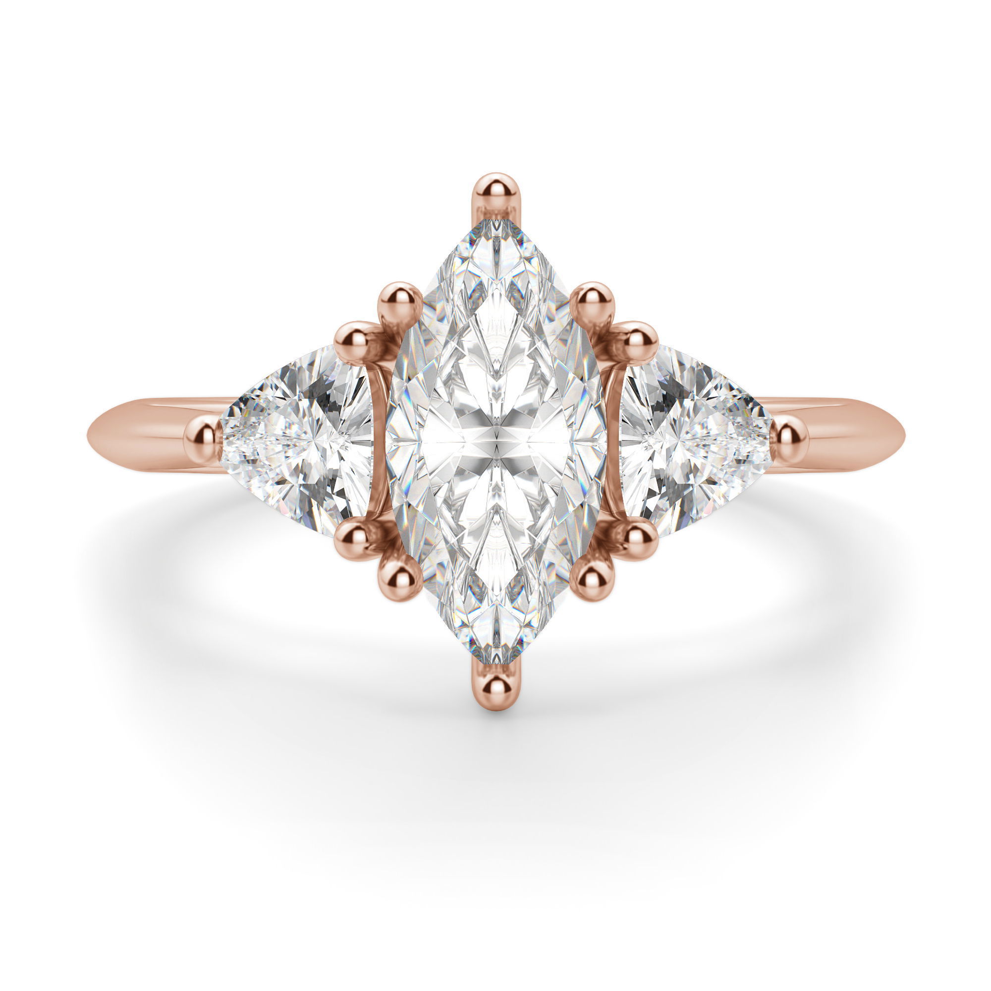 Anillo de Compromiso Marquesa 1.00 ct Timeless Diamante Natural Oro Rosa 585 (14K) (Rose)