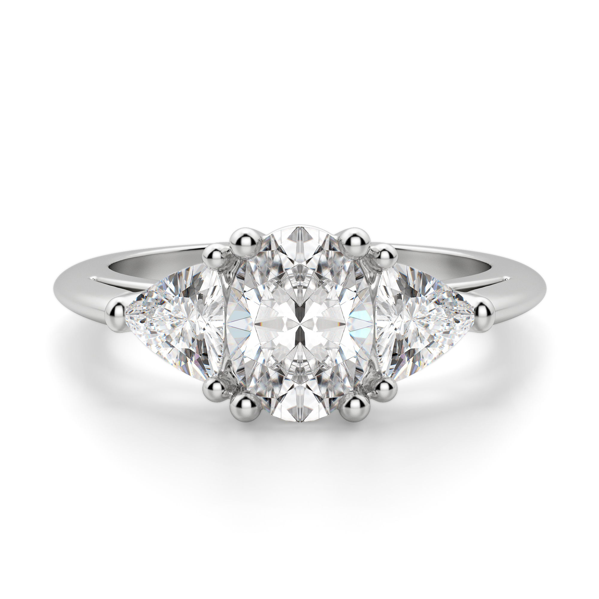 Anillo de Compromiso Corte Ovalado 1.00 ct Timeless Diamante Natural Oro Blanco 585 (14K) (White)